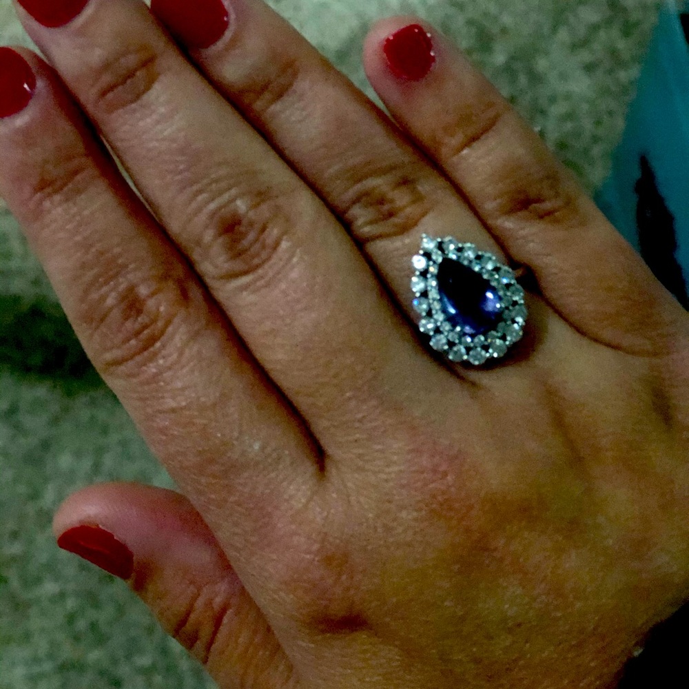 3.5 carat sterling silver ring